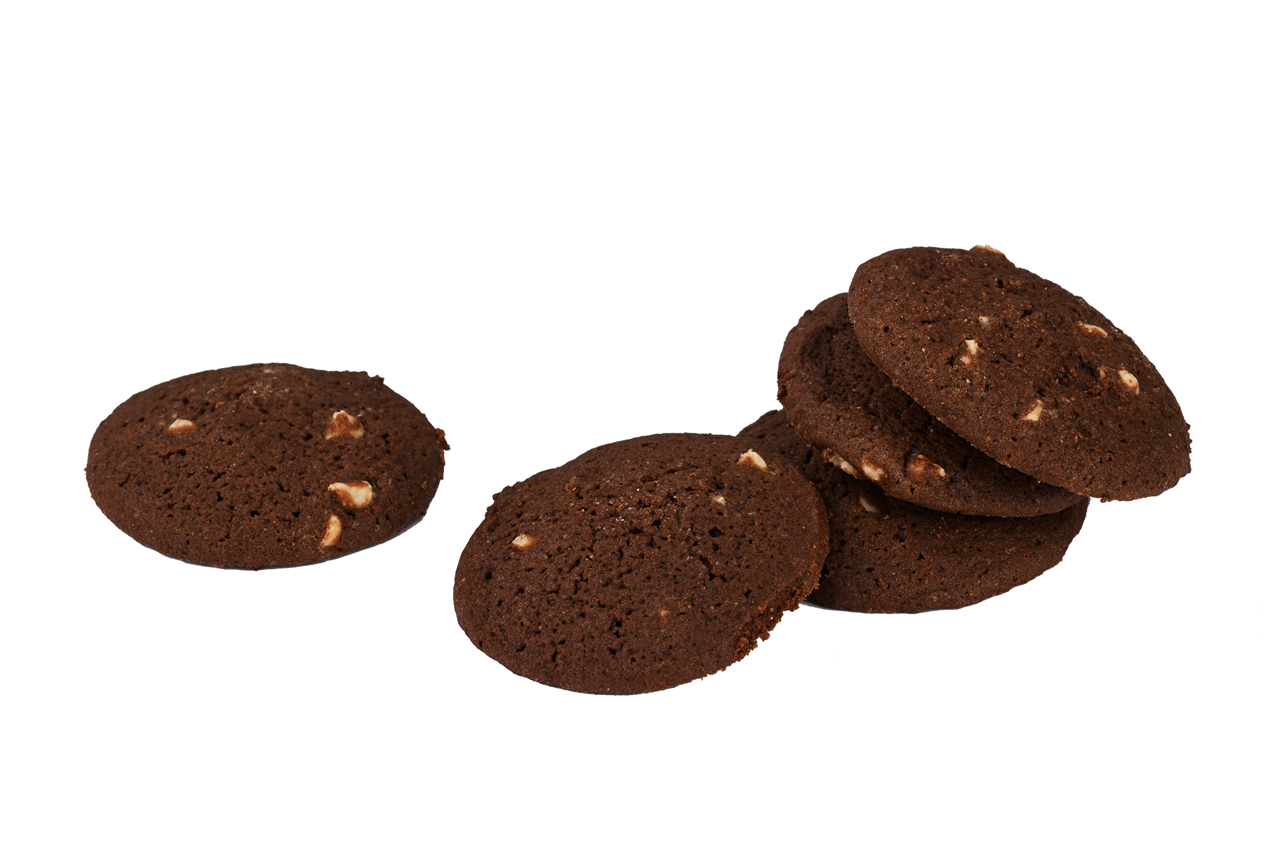 Biscotti al Cacao e Gocce  di Cioccolato Bianco